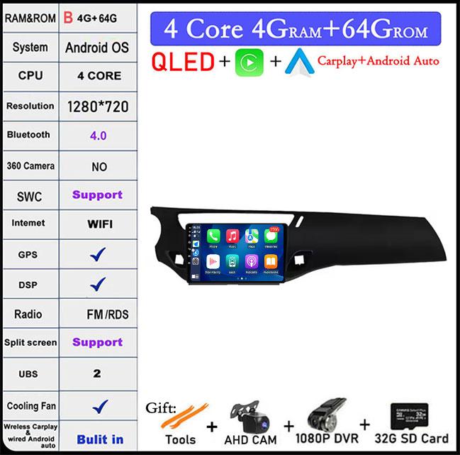 9 Inch For Citroen C3 DS3 2010 -2016 Car Radio Carplay Android Auto Screen Stereo 4G Wf BT DSP RDSNavigation GPS DSP