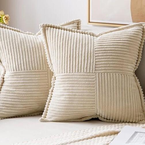 Bohemia Cushion Cover 45x45cm Christmas Corduroy Throw Pillow Covers Boho Decorative Soft Pillowcase Striped Texture For Sofa