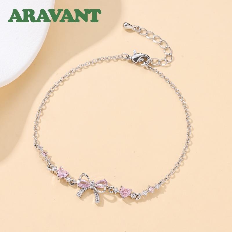 Aravant 925 Silver Gold Square Zircon Bracelet For Women Charm Jewelry серебряный