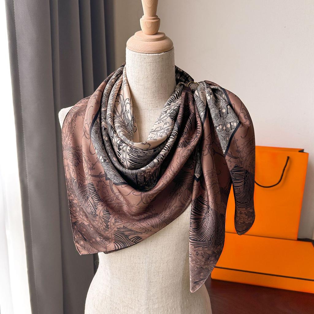 High-quality Luxurious Silk Scarves Headband Scarfs Neck Scarf For Women Chain Silk Scarf Women's Decorative Shawl