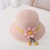 Girls Summer Straw Hat Bag Children Breathable Sunscreen Hat Straw Coin Purse For Outdoor