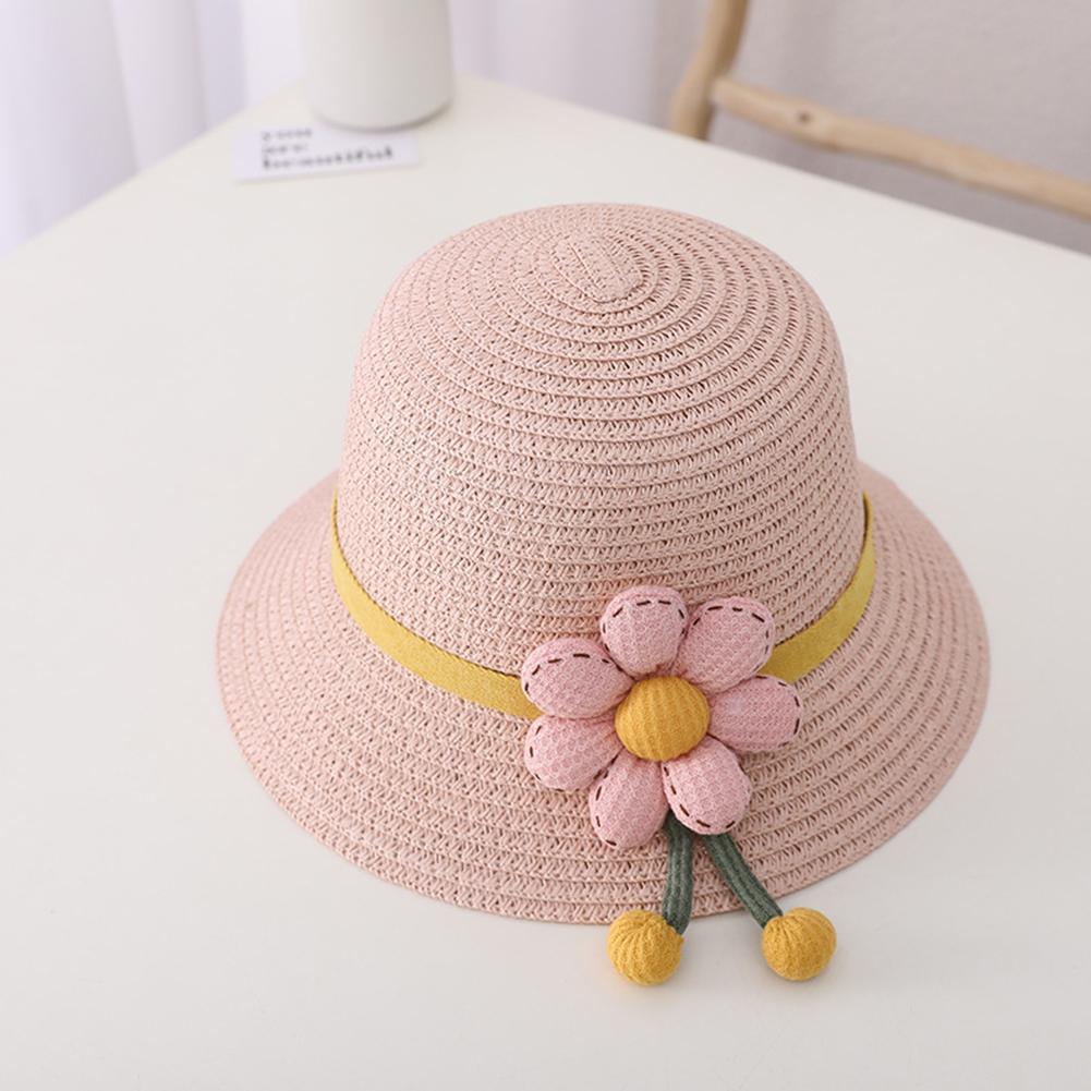 Girls Summer Straw Hat Bag Children Breathable Sunscreen Hat Straw Coin Purse For Outdoor