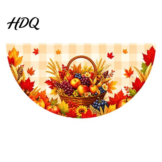 Autumn Garden Decor Fall Bunting Fan Flag for Outside 1.5 X 3ft Turkey Pumpkin Maple Thanksgiving Leaf Pattern Hanging Banner Harvest Buntings Theme