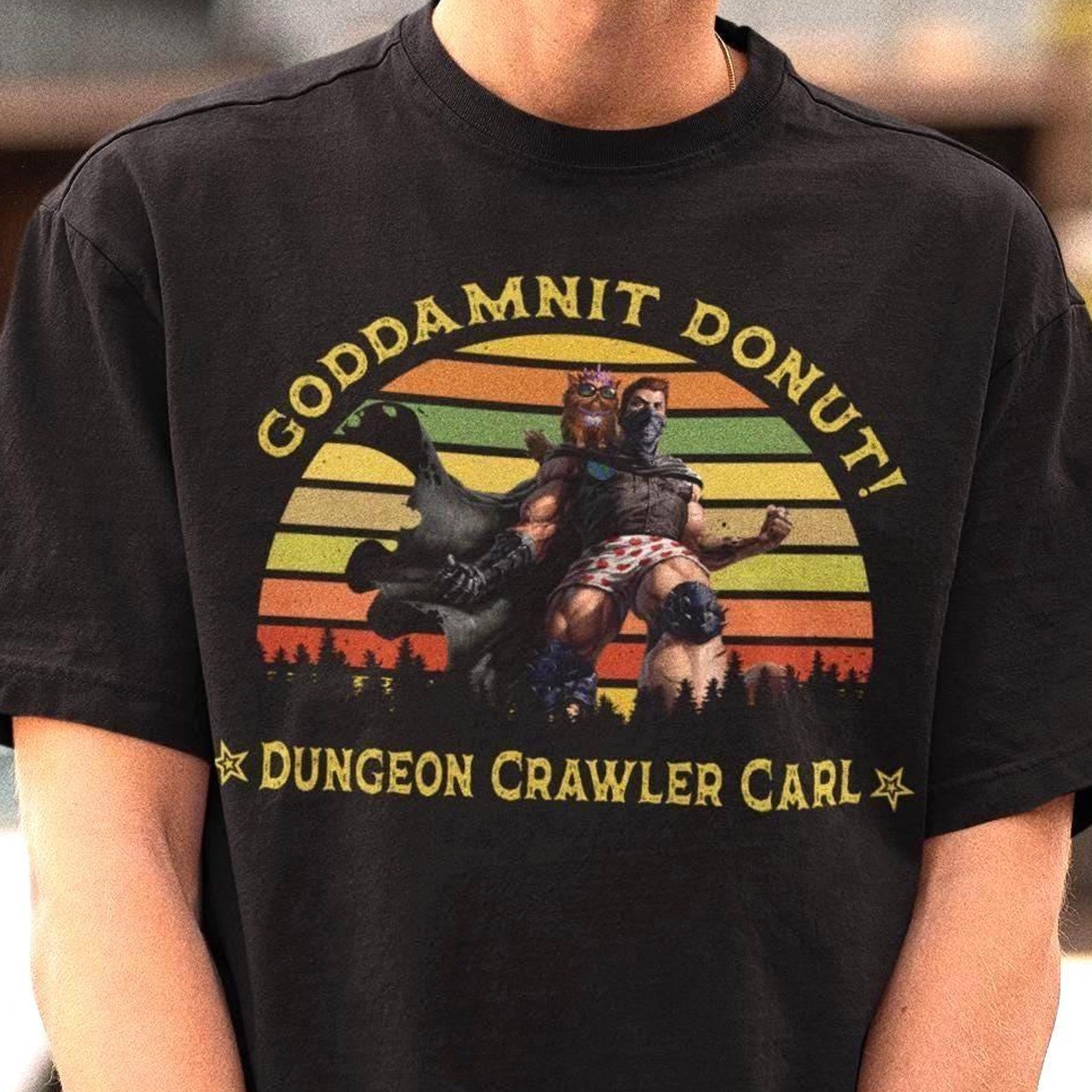 Retro Dungeon Crawler Carl Shirt - Princess Donut and Mongo Tshirt,Bookish,God Damnit Donut S