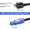 XMSJSIY 3-Prong NEMA 5-15P to PowerCON AC Power Cable Cord 20A 3 Pin PowerCon Input Male Connector to NEMA 5-15P Male Extension Power Wire 16AWG for