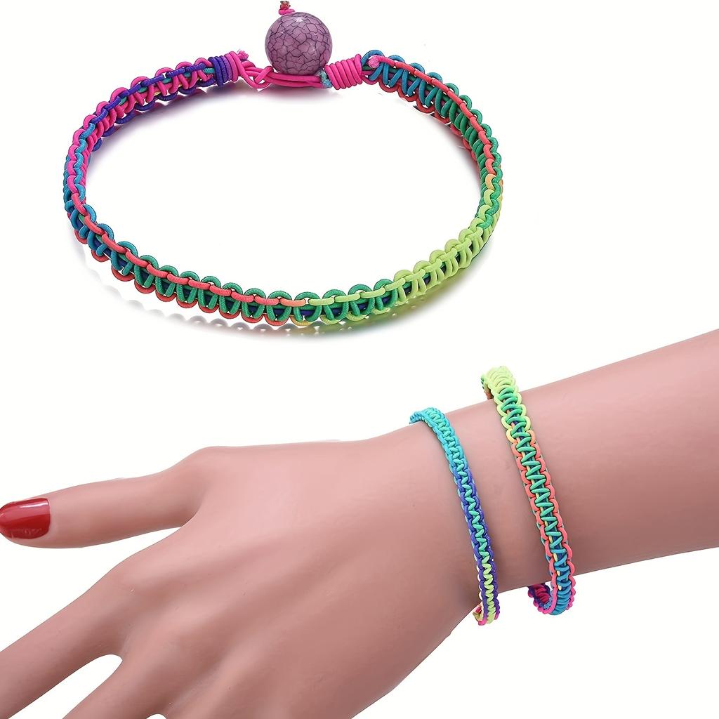 Colorful woven rope multi-core rainbow jewelry line beaded rope