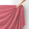 Royal Samt Stoff Polyester Zum Nähen - Motiv Roter Zickzack