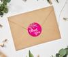 Darling Souvenir Round Blossom Thank You Black Stickers 1.6 inches Envelope Seals-45