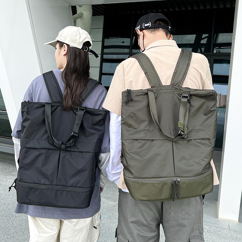 Korean version portable simple solid color locomotive backpack Sufeng large capacity shoulder backpack