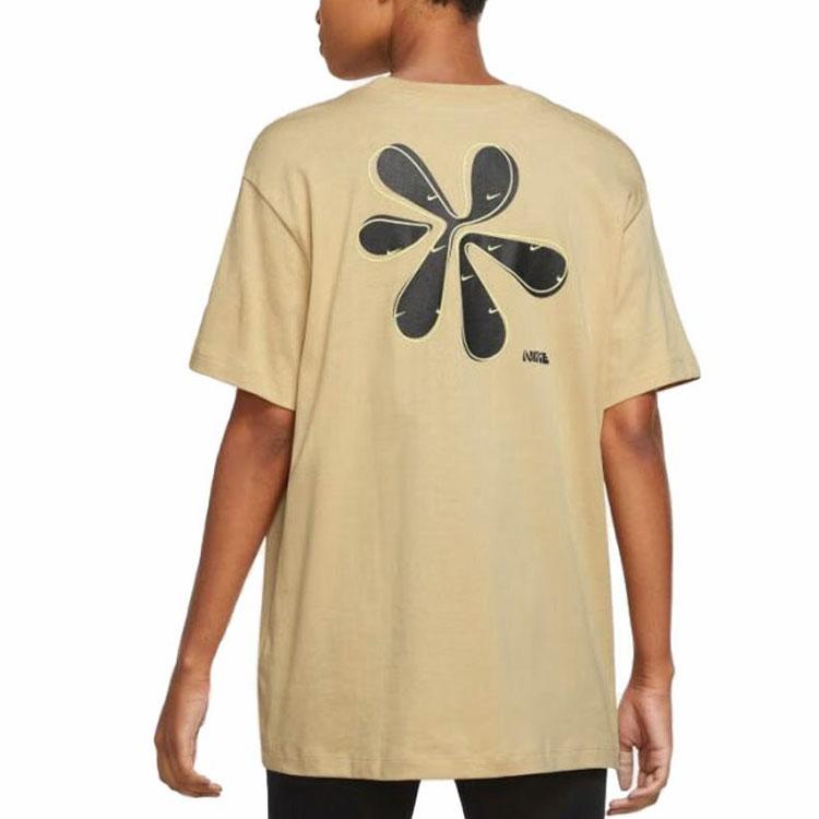 Nike T Shirts Women's Khaki Crew Neck Moderate Straight Fit DR9003-252
