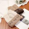 Casual Bowknot Knitted Hat Cat Ear Fiber Winter Hat Knitted Windproof Wool Hat