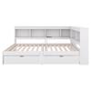 Daybed, 90 x 200 cm, Sofa Bed, Day Bed with Two Drawers, with Socket and 2 USB Ports, Bed with Slatted Frame (without Mattress), Chipboard, White