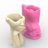 Abstract Face Silicone Mold Desktop Ornament Succulent Planter Flowerpot Mold
