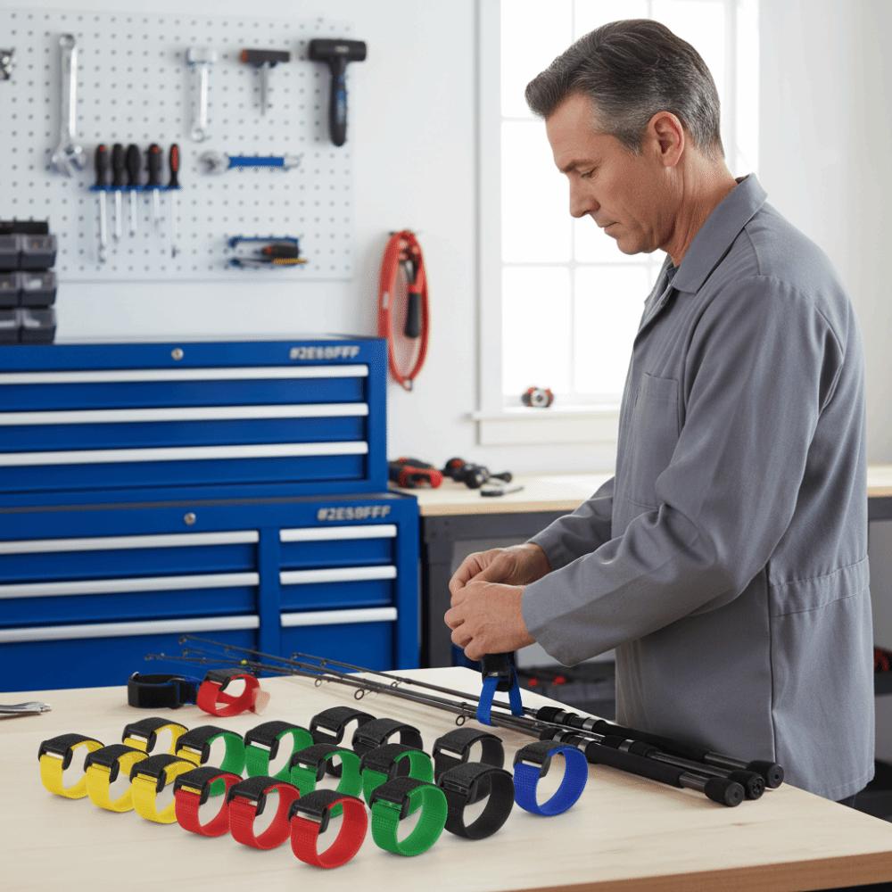 25 KUSŮ 200*2mm Pásky na rybářské pruty Elastické pásky na rybářské pruty Organizace rybářských prutů