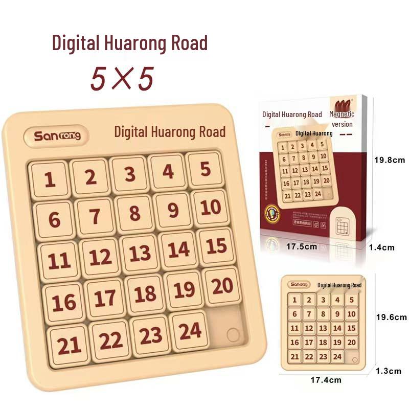 Magnetic Digital Huarong Road Color Puzzle: Educational Thinking Development Game for 3x4x5x6 Grids