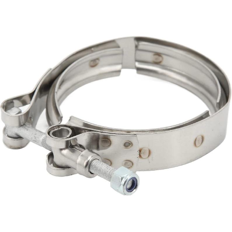 2Pcs Turbo Exhaust Outlet V Band Clamp, High Hardness Tube Turbo Outlet Clamps, Exhaust Pipes Connection for Car OEM 3903652