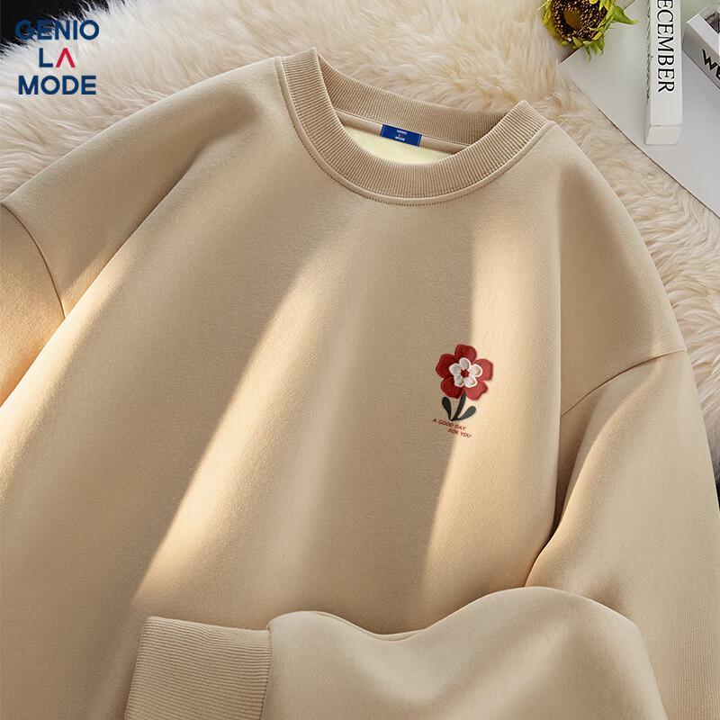 GENIOLAMODE Men's Winter Fleece-Lined Crewneck Sweatshirt