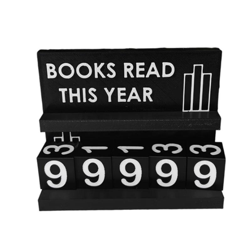 

Books Read This Year Sign 3D Printed Book Counter For Reading Goal Display Book Tracker Reading Plan Management Desk Decoration