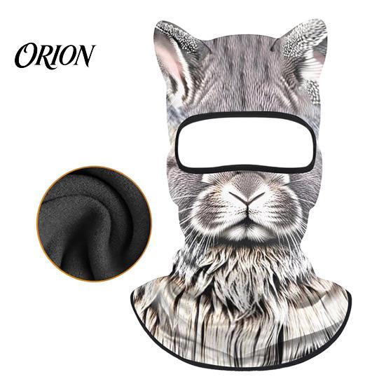Elastická obličejová maska 3D zvířecí kukla, Větruodolná s plným krytím a ušima, Maska na téma Pes Kočka Liška Tygr Cosplay Ochrana pro Halloween Lyžování Cyklistiku