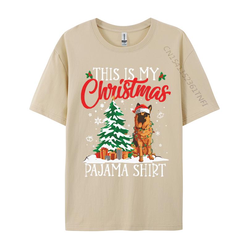 This Is My Christmas Pajama German Shepherd Tshirt Funny Tee Shirt Camisetas Brand Tops T Shirt Male 2024 T Shirt