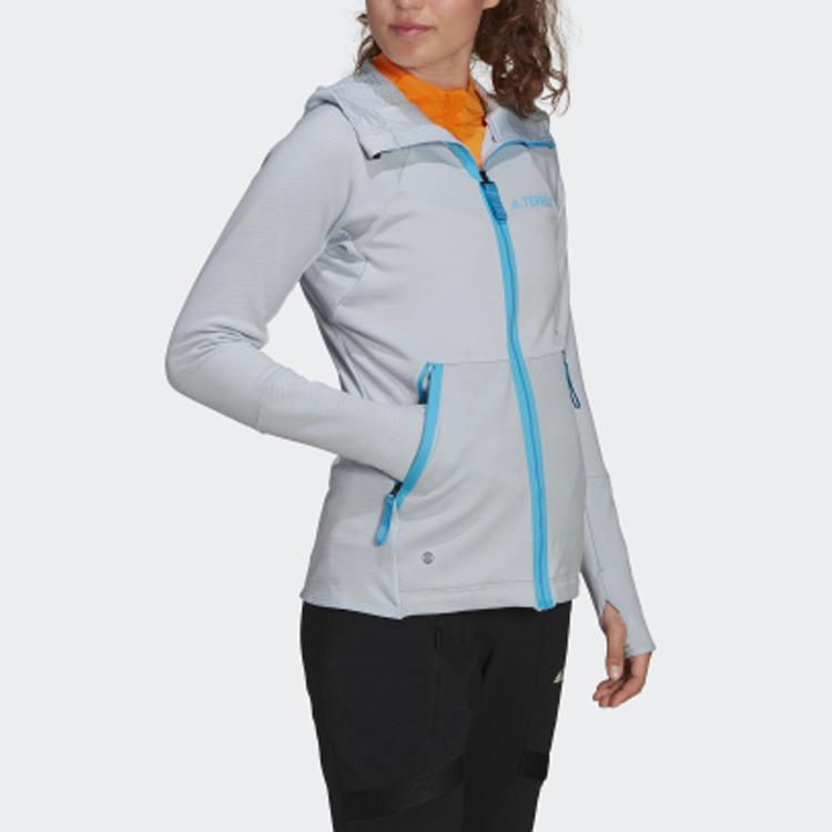 Adidas Terrex W Tx Flooce Hdj Reversible Outdoor Sports Hooded Jacket Women Jackets Light-Blue H51461