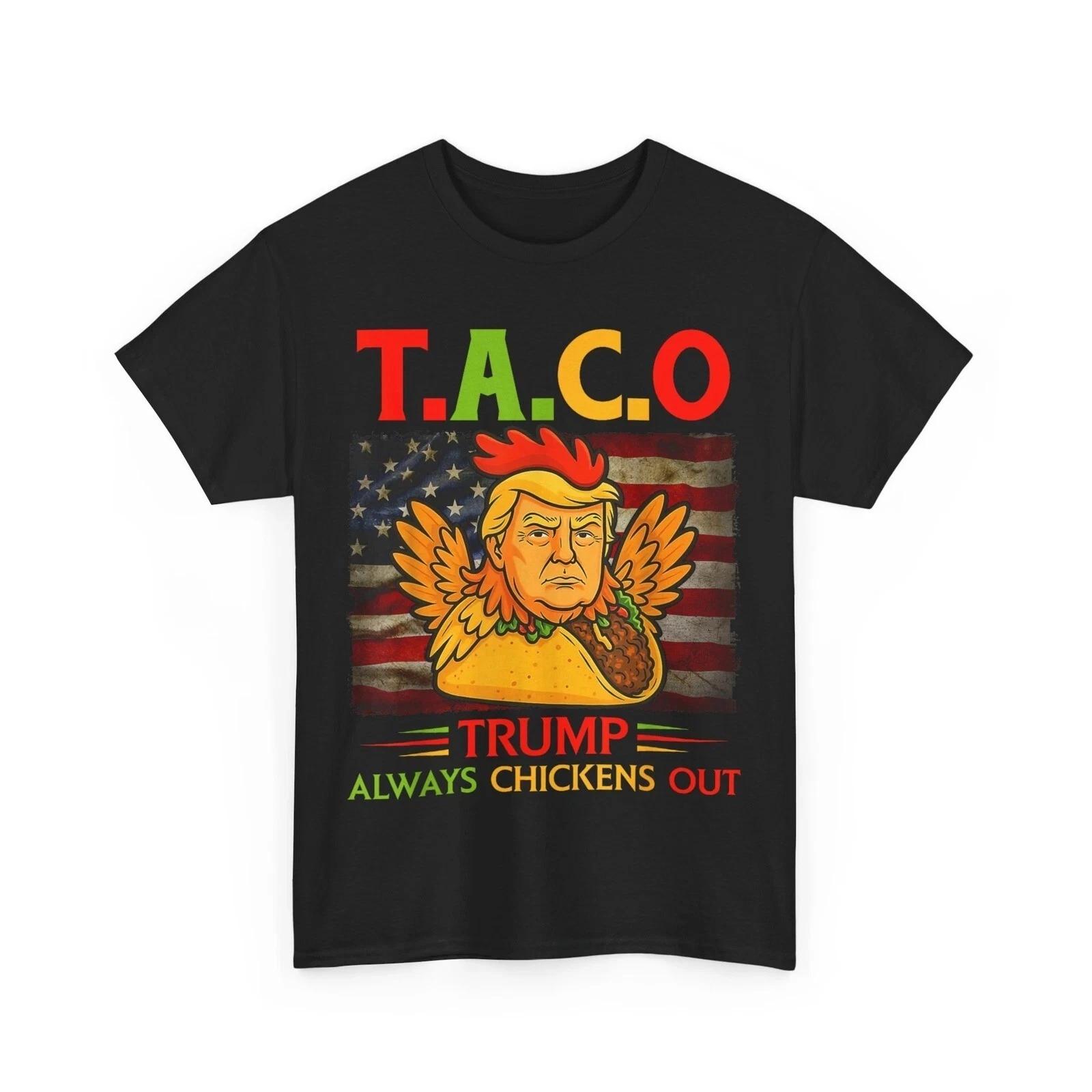Забавная футболка Трамп Тако Трамп Всегда Трусит 4XL