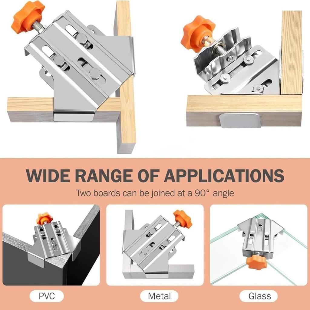 Quick Right Angle Fixing Clip BL-TL247, Multipurpose Stainless Steel 90 Degree Corner Clamp, Right Angle Clamp with Adjustable Swing Corner, For
