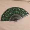 Sequin Embroidery Chinese Folding Fan Peacock Pattern Handheld Fan Plastic Fan  Home Decor