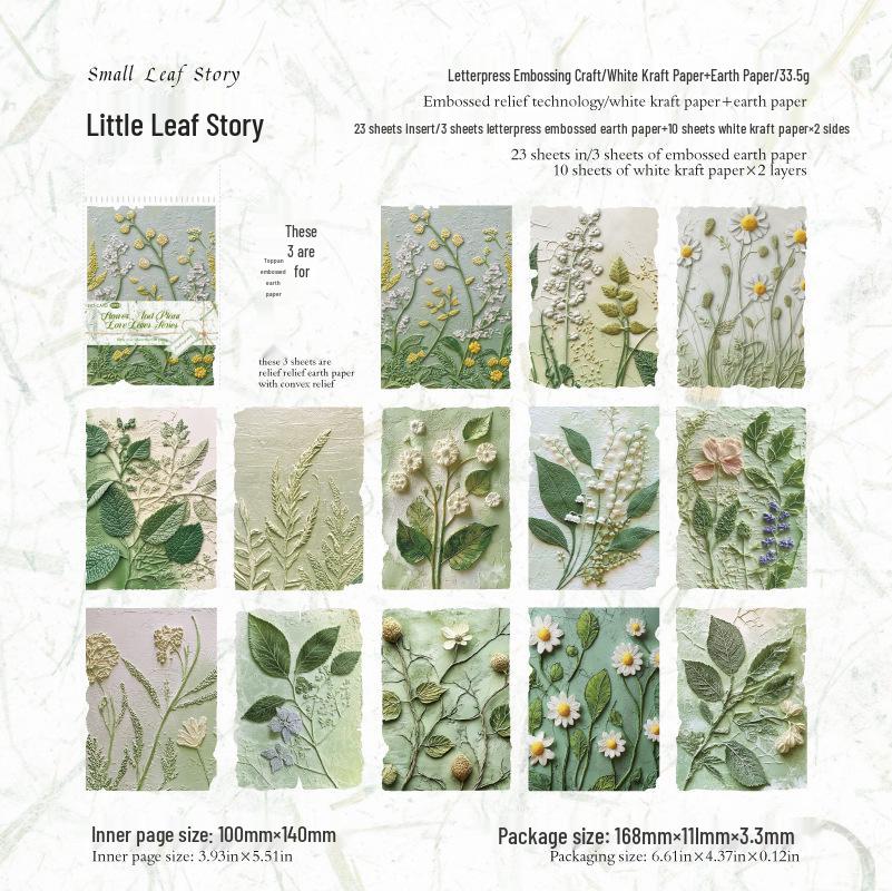 Momo Retro Embossed Floral & Grass Love Letter Series DIY Journal Background Paper