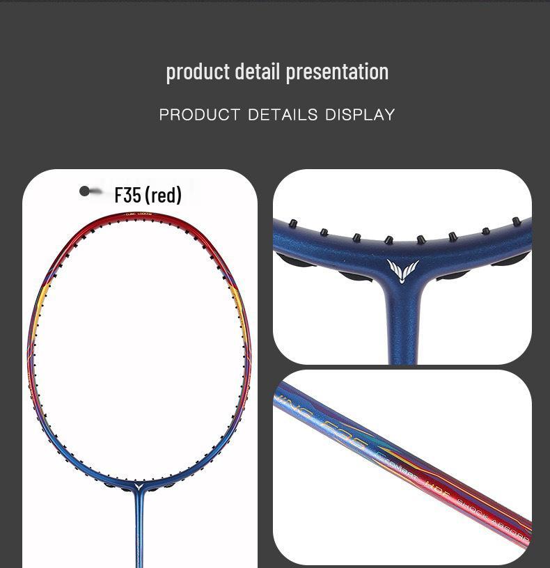 Ultra-light full carbon fiber badminton racket with high elasticity for college students.