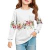 Girls' Long Sleeve Blouse - Round Neck Soft Waist Tunic
