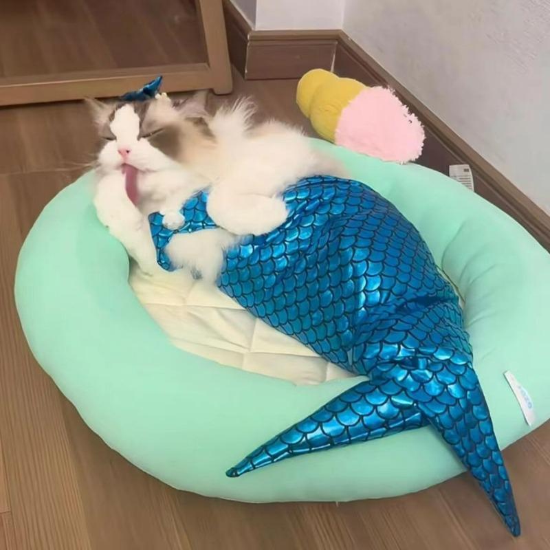 Cane Gatto Animale Aspetto Sirena Divertente Costume da Bagno Indossare Bikini Costume Accessori Coda di Sirena Vestiti