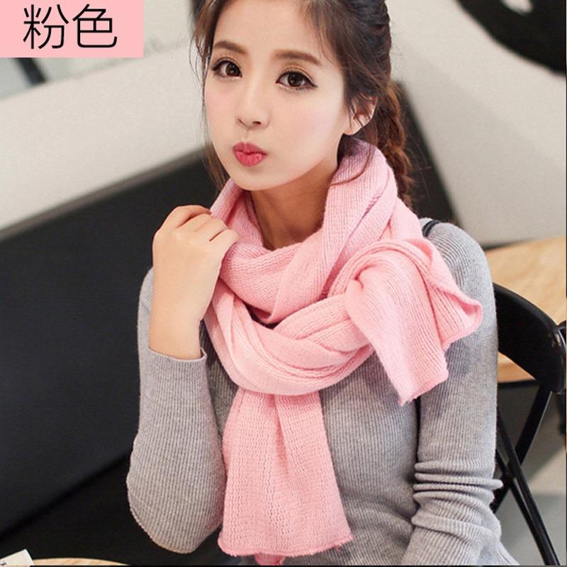 Autumn and Winter New Solid Color Imitation Cashmere Couple Scarf Thickened Warm Flat Scarf