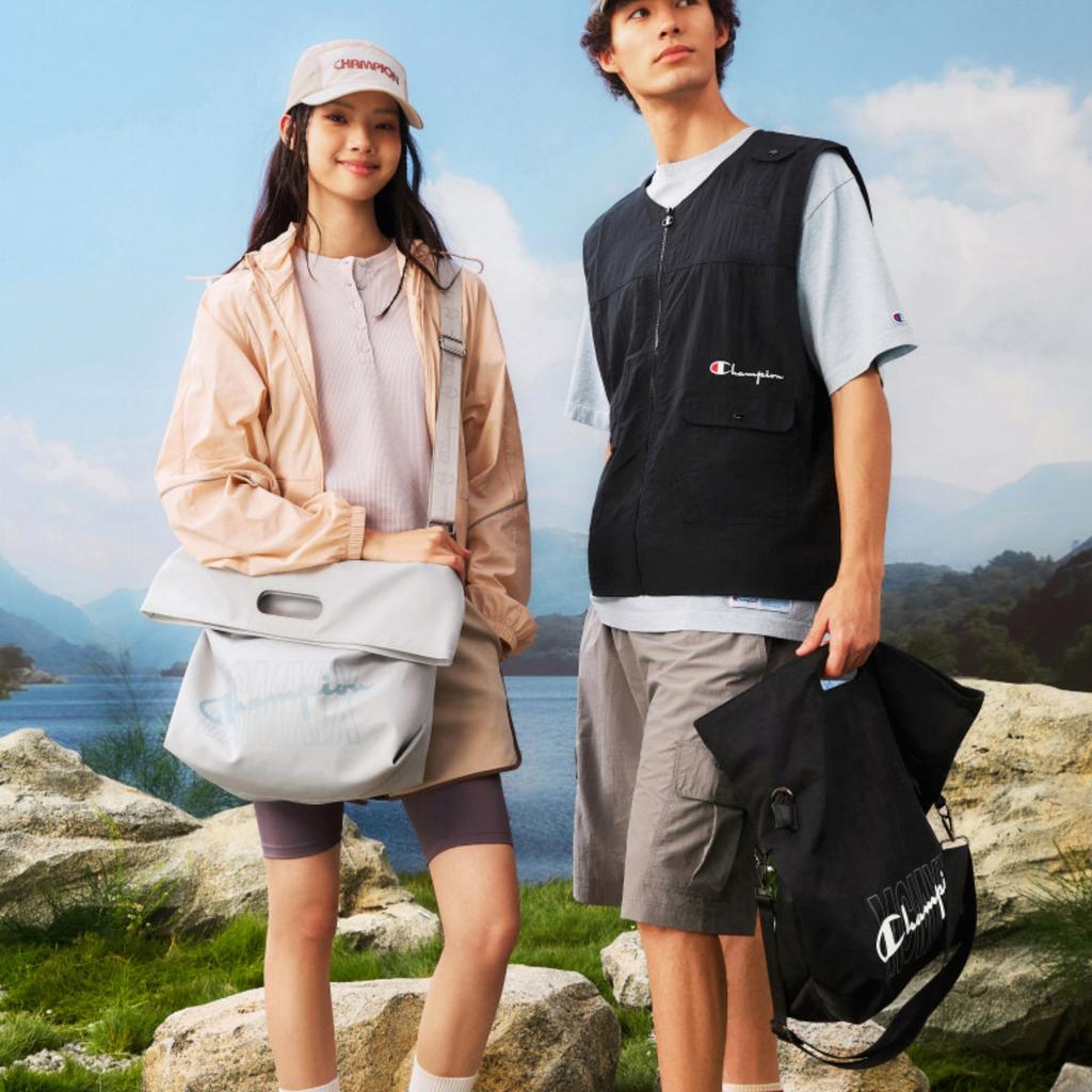 New Champion Fabric Backpack Shoulder Bag Unisex Light Blue Denim/Photon Gray/Black U5BACPU59