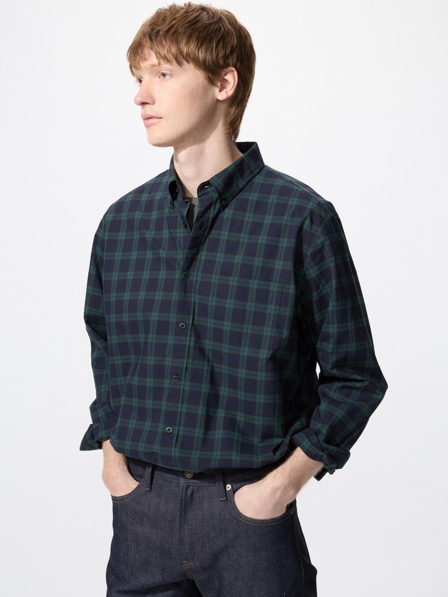 

Uniqlo Блузка из поплина с длинным рукавом в клетку E 59 DARK GREEN/UNISEX 3XL