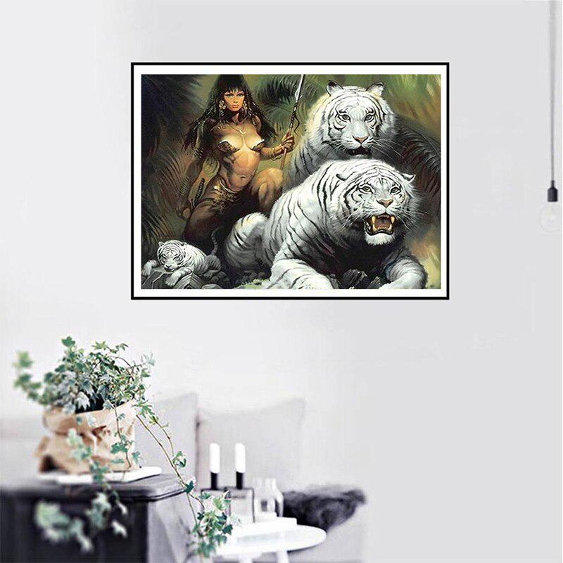 Diamantmalerei Nettes Mädchen Tiger 5D DIY Diamantstickerei