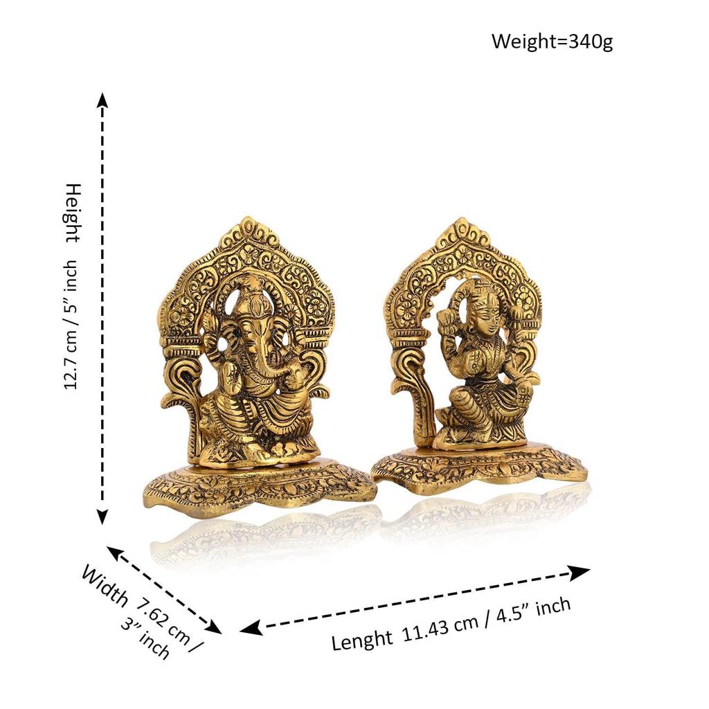 Metal Laxmi Lakshmi Ganesh Gift Items for Cooperate, Anniversary, Wedding Gift, Housewarming with Velvet Box Packing (Set of 1)
