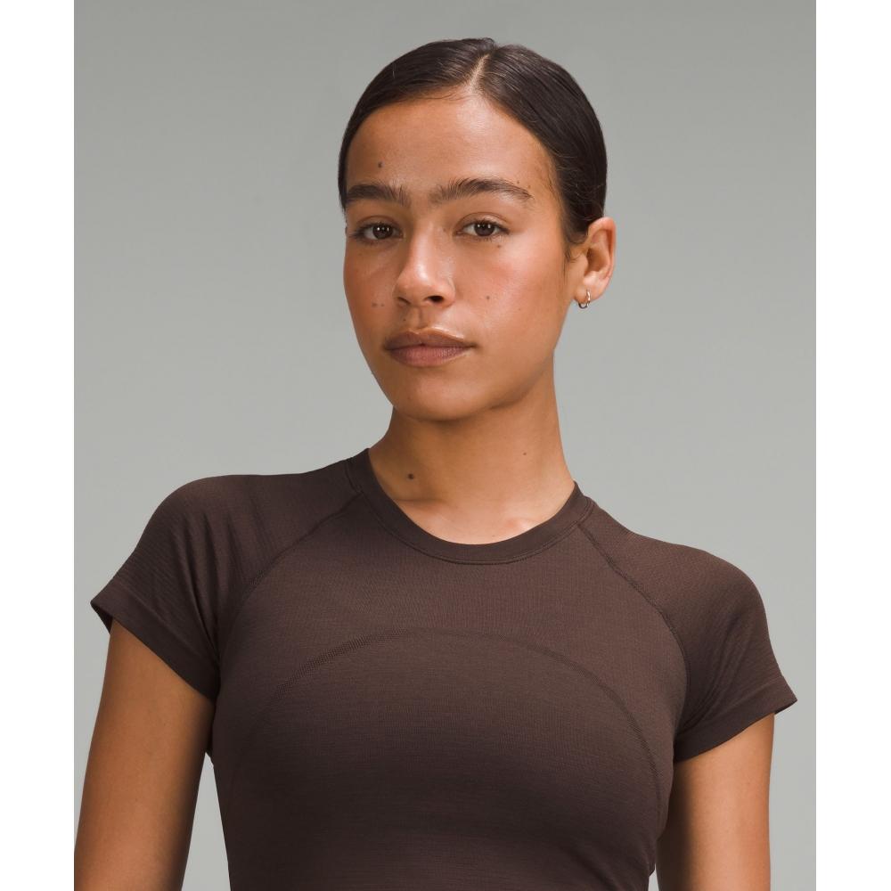 Lululemon Swiftly Tech Cropped Short Sleeve Shirt 2.0 Espresso Espresso