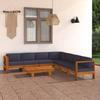VidaXL Garden Lounge Set 8 Pcs with Cushions Patio Furniture Garden Furniture Outdoor Furniture Patio Furniture Grey 3057959