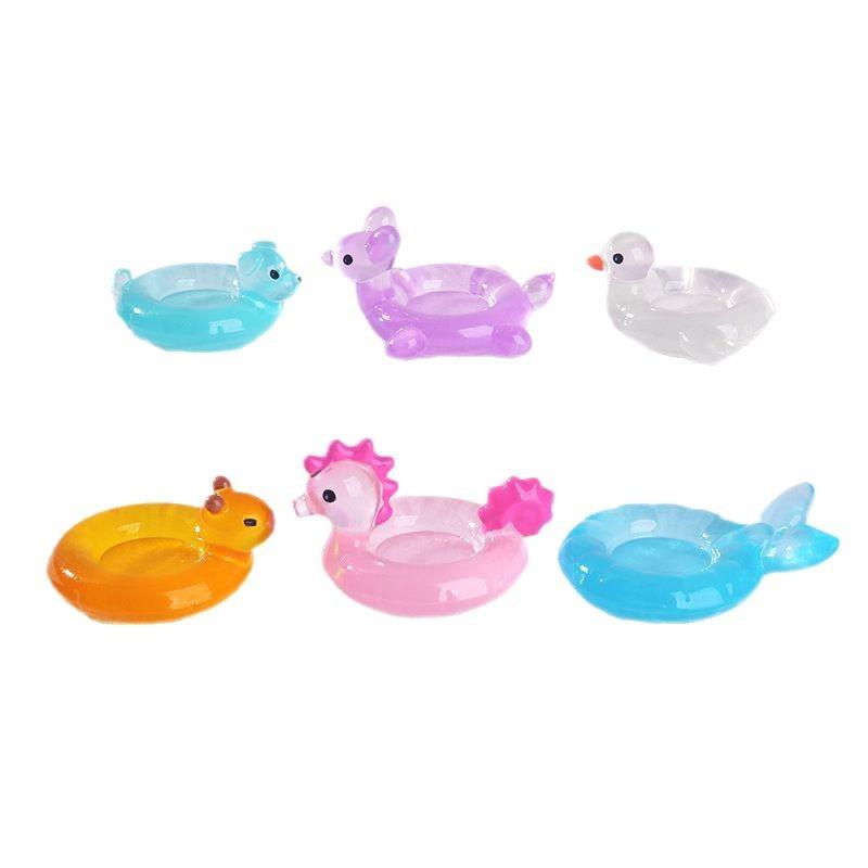 Cute Animal Swimming Rings Swan and Capybara Fish Tanks Ecological Landscape Decoration Accessories and Small Ornaments