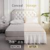 Wrinkle Resistant Tassel Bed Skirt Solid Color Bed Ruffles Wrap  Bedding Accessory