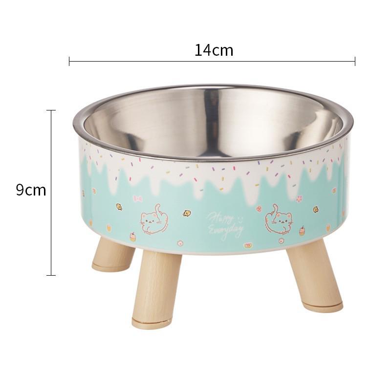 Non-Slip Stainless Steel Pet Bowl - High-Footed Design for Cat & Dog Neck Protection