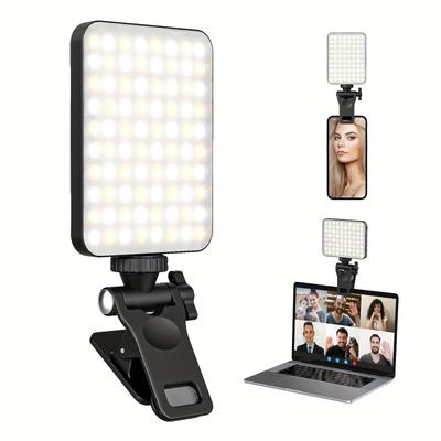 Rechargeable Selfie Light, Clip Fill Light for Phone Laptop Tablet Portable Light for Video Conference Live Streaming Zoom Call Makeup