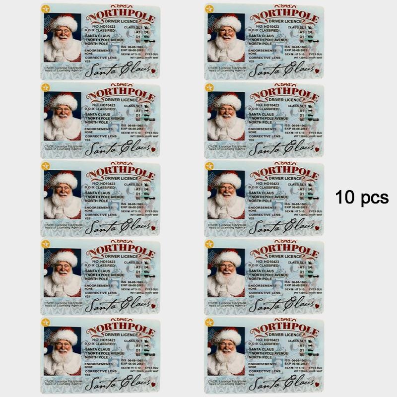1~10 Kaarten Kerstman Vliegvergunning Kerstavond Rijbewijs Kerstcadeau Voor Kinderen Kinderen Kerstdecoratie 2025