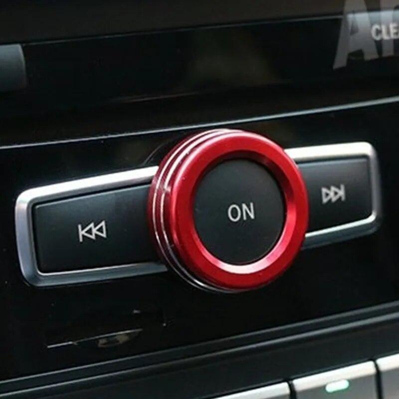Car Multimedia Knob Button Decoration Multimedia Control Cover Fit For Mercedes Benz AMG A B CLA GLA GLE ML GL C W204 Class