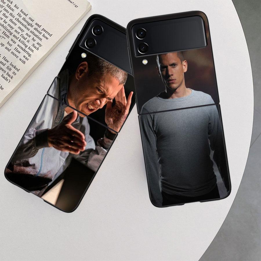 Prison Break TV Series Phone Case For Samsung Z Flip 7 6 5G Galaxy Z Flip 5 4 3 Black Hard Cell Cover Luxury PC Shell Coque