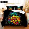 Set Copripiumino Ananas Misura Queen Microfibra Bambino Colorato Ananas Set Biancheria da Letto Singolo Tema Frutta Hello Summer Copripiumino