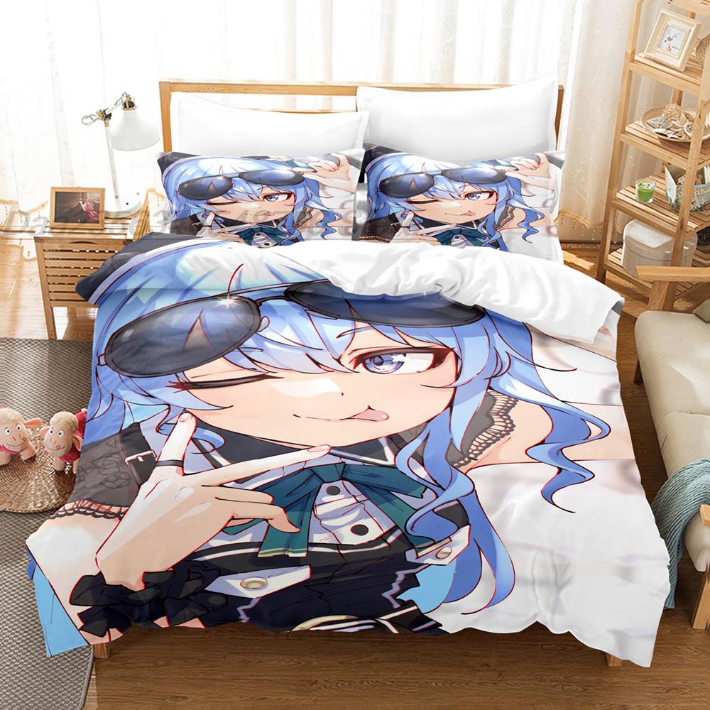 Hoshimachi Suisei Bedding Set Single Twin Full Queen King Size Bed Set Adult Kid Bedroom Duvetcover Sets 3D Anime Bed Sheet Set