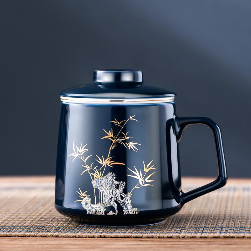 China Guofeng High-grade Heat-resistant Ceramic Tea Cup Tea Separation Cup Home Kung Fu Tea Set Personal Special