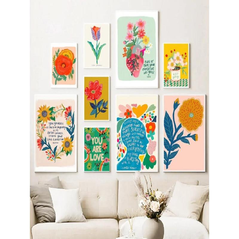 Scandinavian Vintage Claude Monet Flower Anatomy Abstract Wall Art HD Poster Prints for Bedroom  Living Room Decor